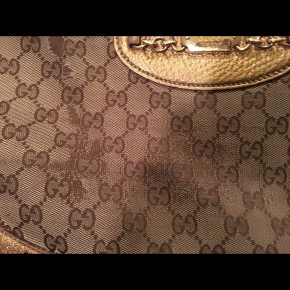 Gucci Vintage Rare Metallic Gold Leather Large Hobo Bag - Picture 4 of 7